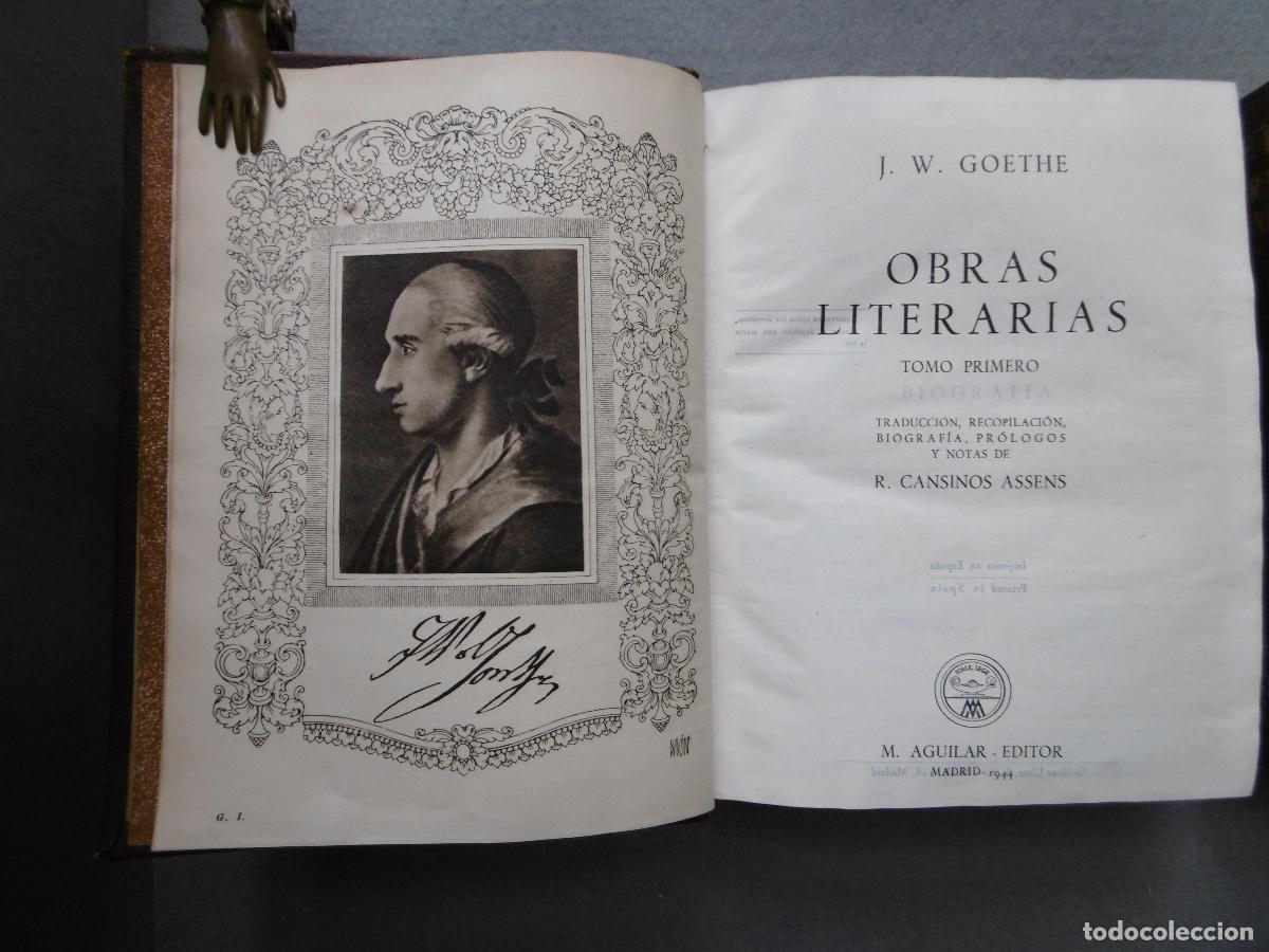 Libros: OBRAS LITERARIAS. Tomos I y II. - GOETHE, J. W. - Foto 2