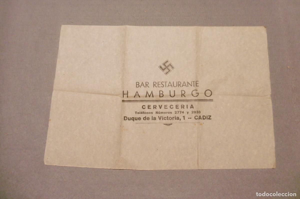 Libros: PUBLICIDAD DE BAR RESTAURANTE HAMBURGO. CADIZ. - Foto 1