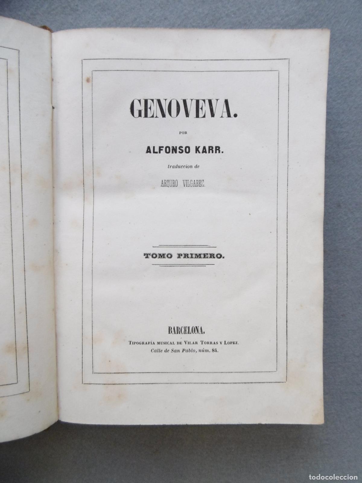 Libros: GENOVEVA. 2 TOMOS. - KARR, ALFONSO; - Foto 1