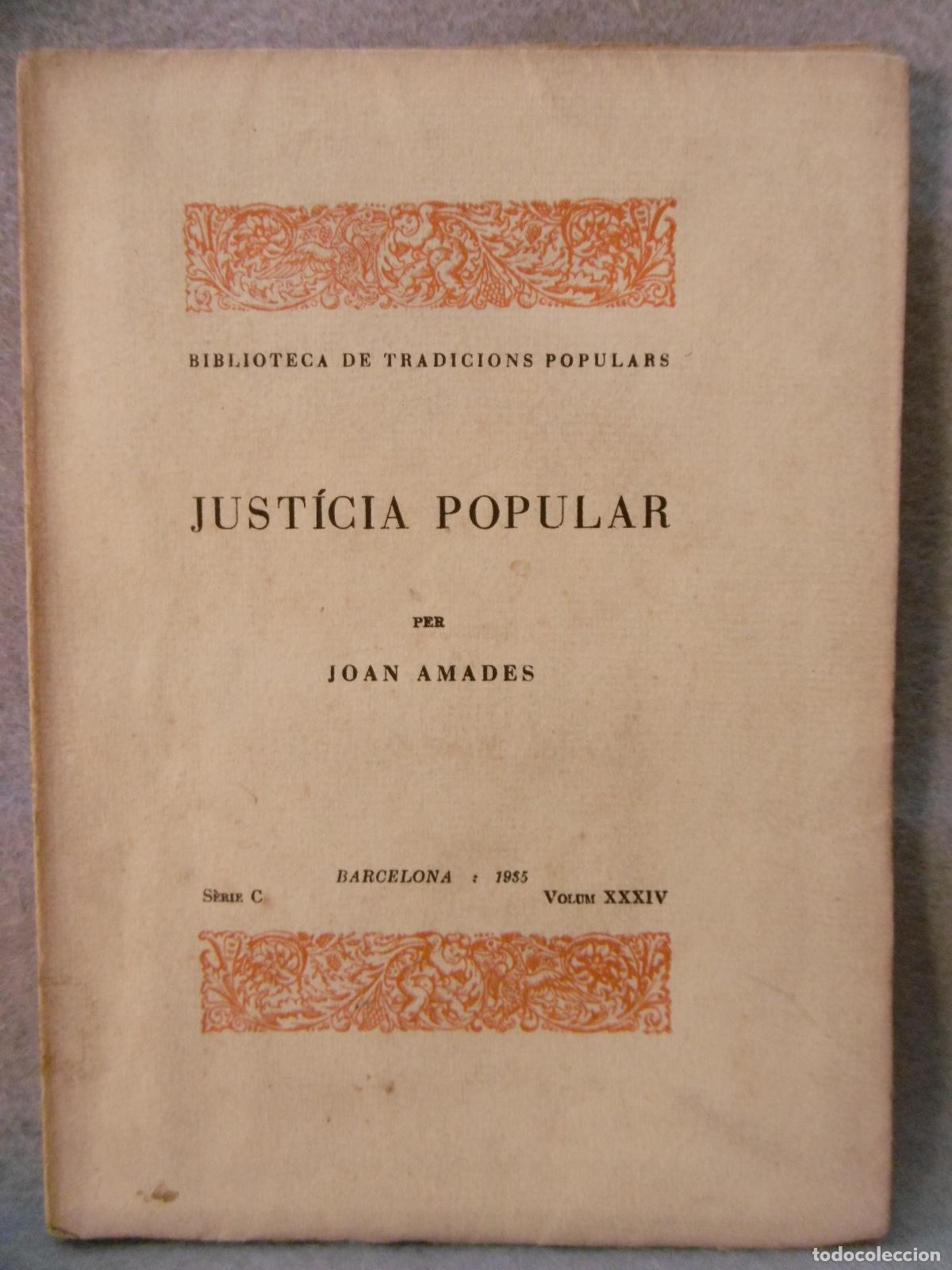 Libros: JUST&Iacute;CIA POPULAR. - AMADES, JOAN. - Foto 2