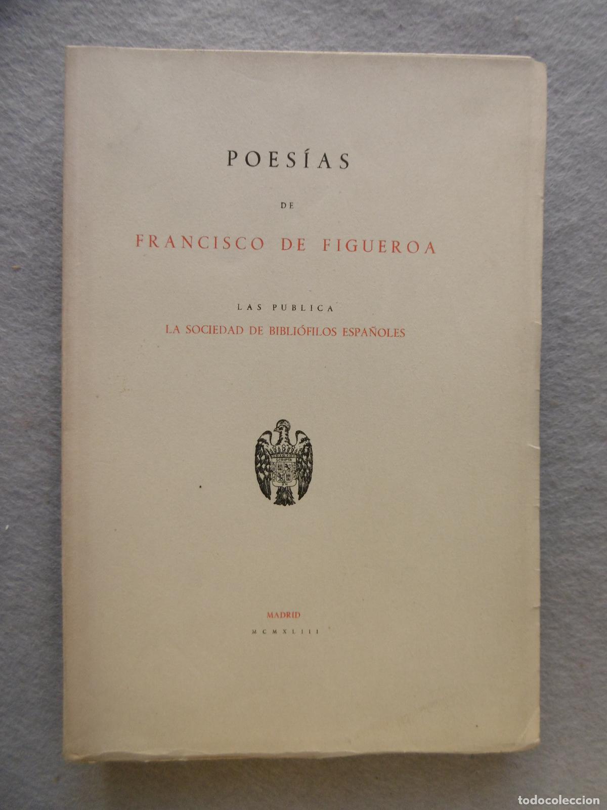 Libros: POES&Iacute;AS. - FIGUEROA, FRANCISCO DE. - Foto 2