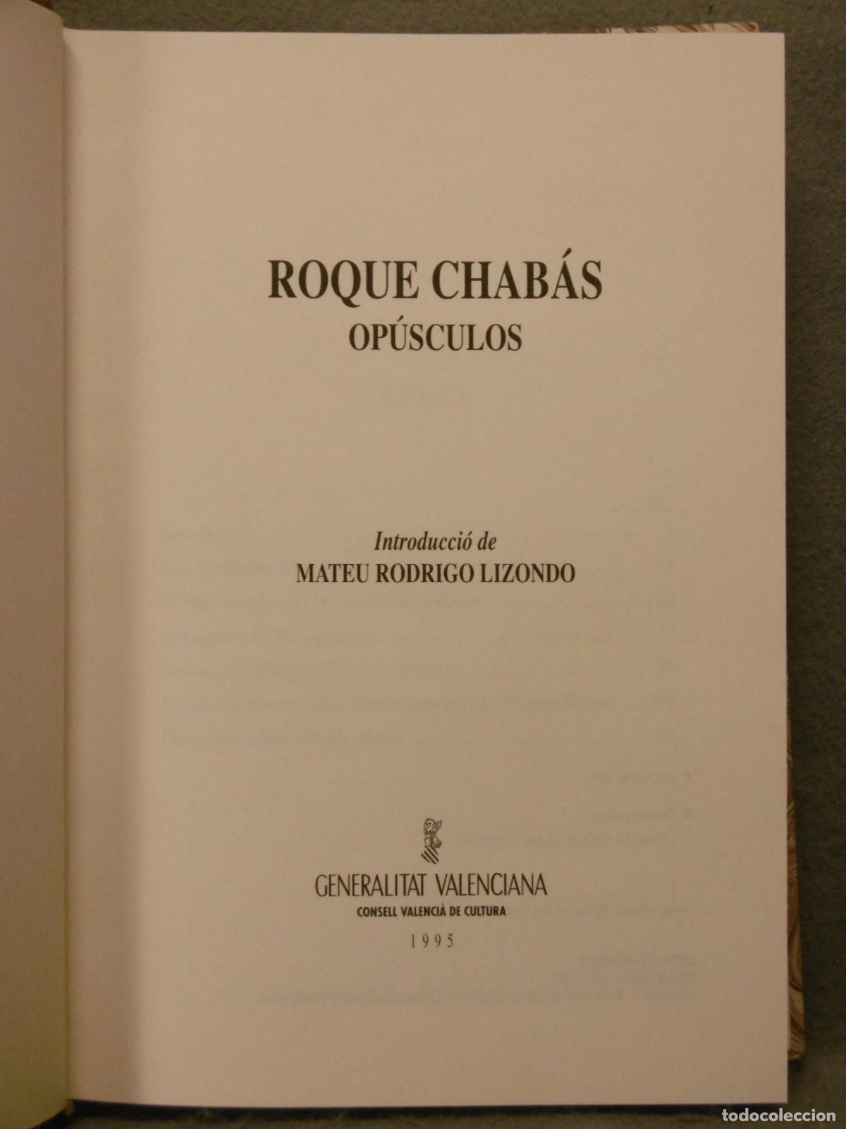 Libros: OP&Uacute;SCULOS. - CHAB&Aacute;S, ROQUE. - Foto 7