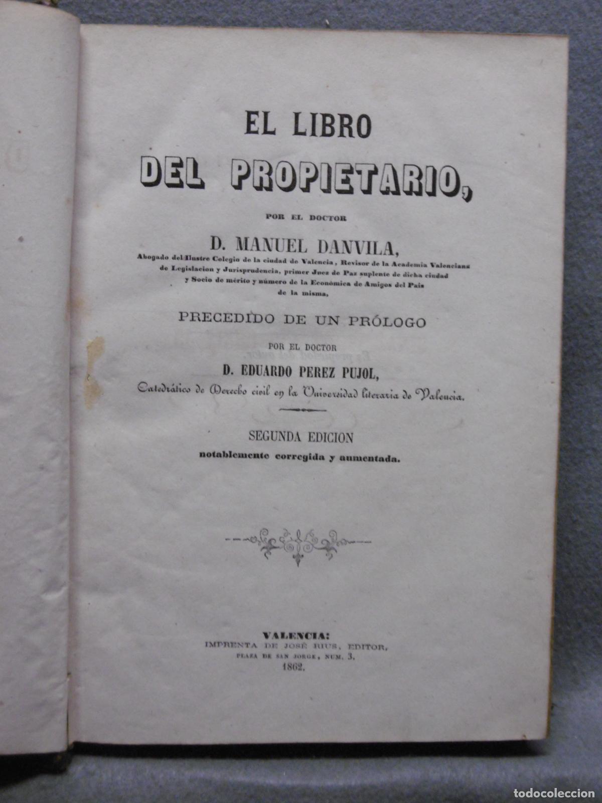 Libros: EL LIBRO DEL PROPIETARIO. - DANVILA, MANUEL. - Foto 2