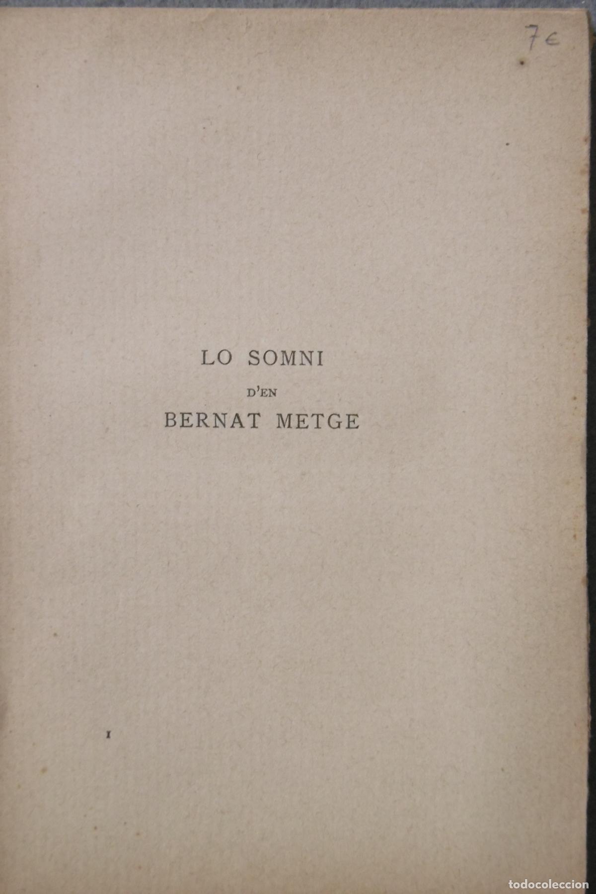 Libros: LO SOMNI. - BERNAT METGE. - Foto 2