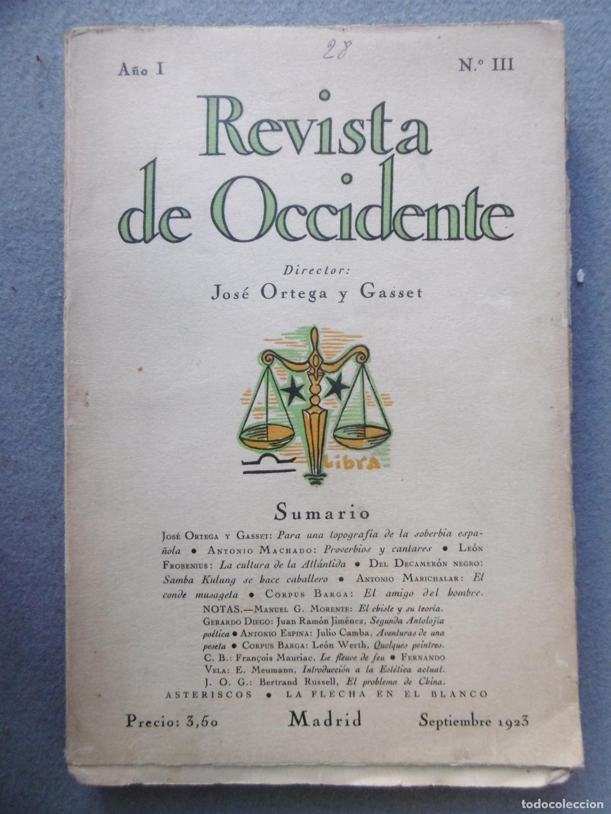 Libros: REVISTA DE OCCIDENTE. A&ntilde;o I n&ordm; 3. - ORTEGA Y GASSET, JOS&Eacute; (Dir). - Foto 2