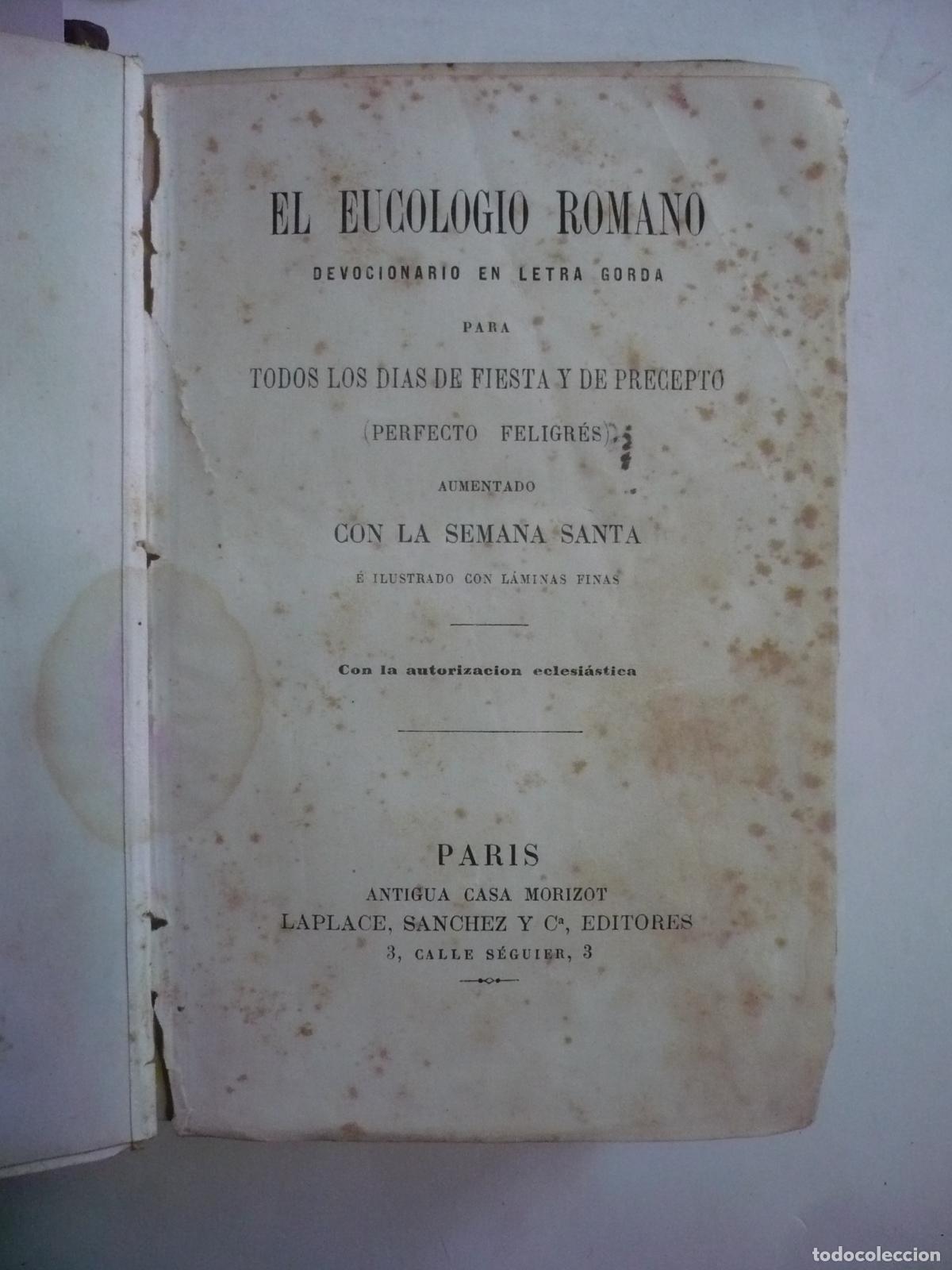Libros: EL EUCOL&Oacute;GIO ROMANO. Devocionario en letra gorda. - Foto 2
