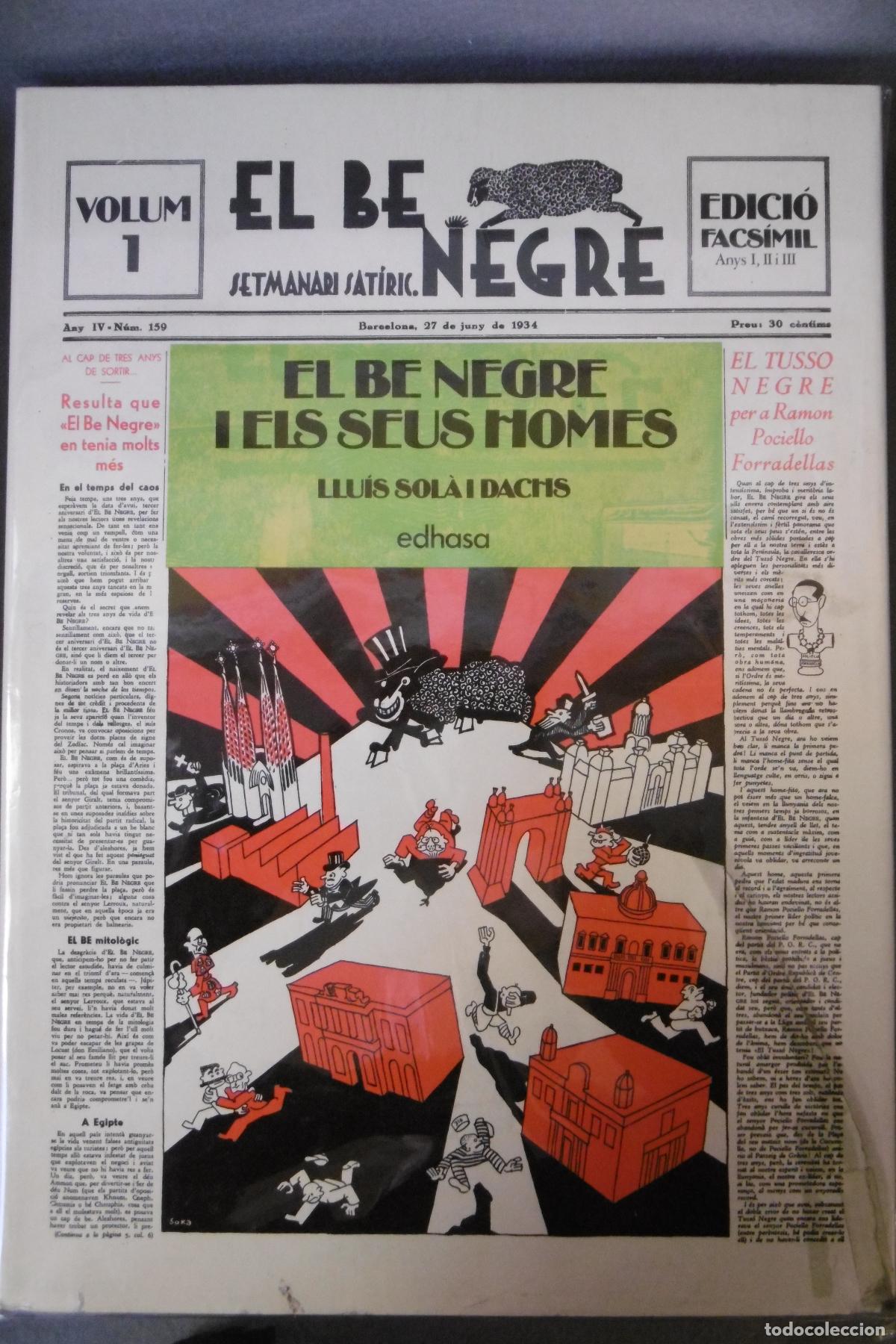 Libros: EL BE NEGRE, Setmanari Sat&iacute;ric. Edici&oacute; Facs&iacute;mil. 2 VOL. - Foto 2
