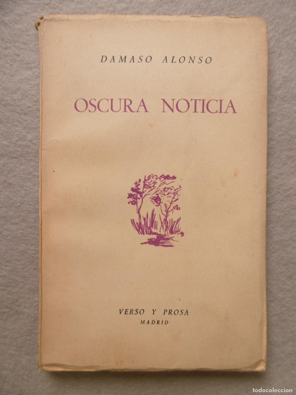 Libros: OSCURA NOTICIA. - ALONSO, D&Aacute;MASO. - Foto 1