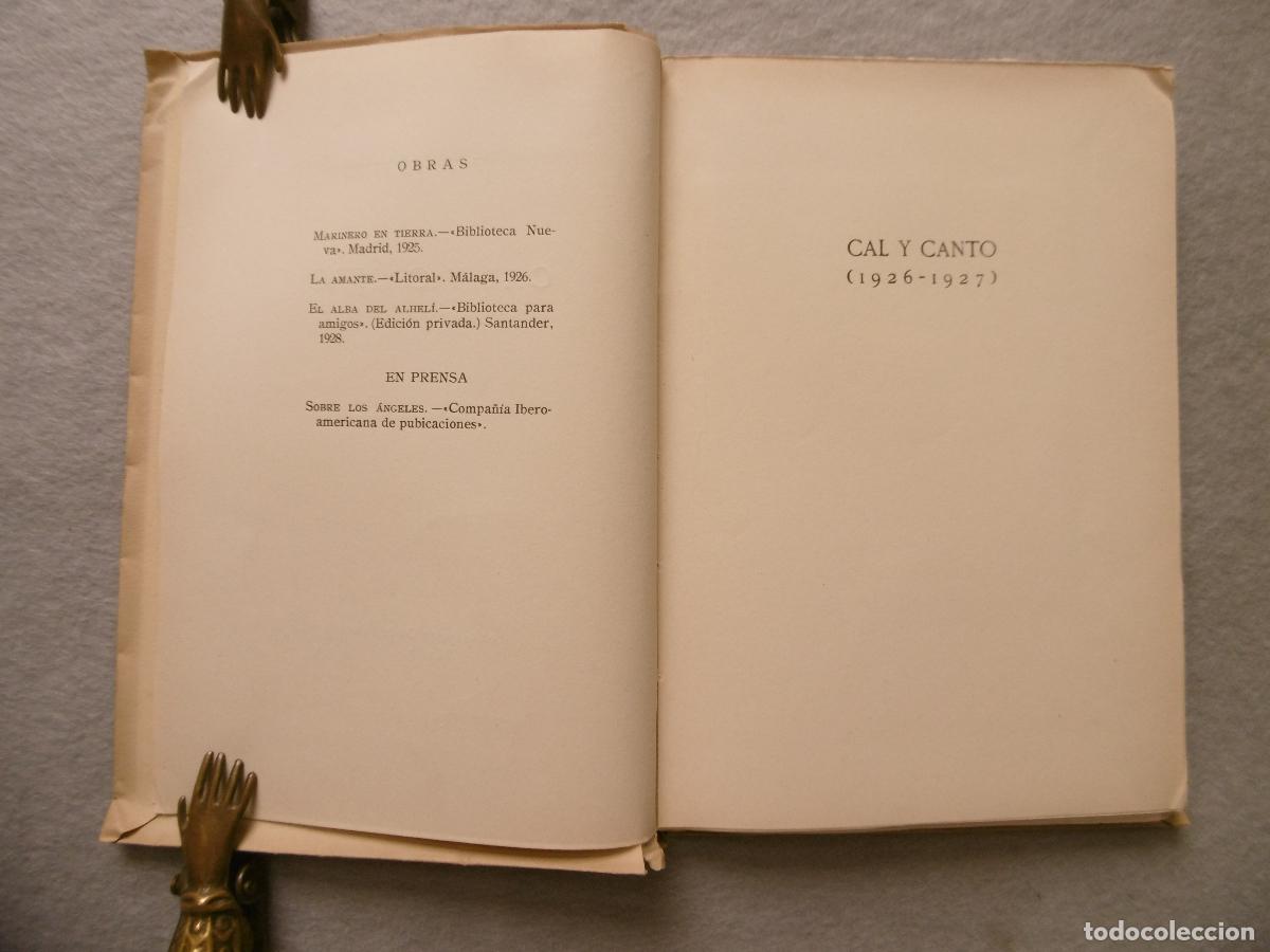 Libros: CAL Y CANTO. 1&ordf; edici&oacute;n. - ALBERTI, RAFAEL. - Foto 2