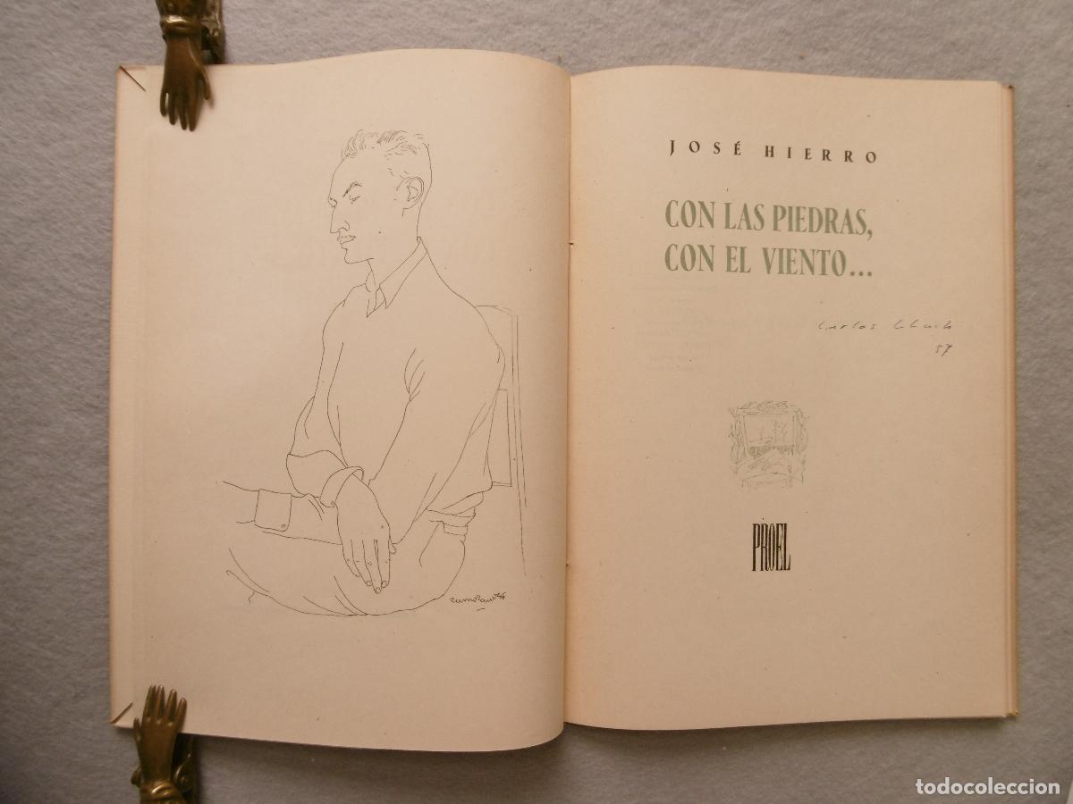 Libros: CON LAS PIEDRAS, CON EL VIENTO ... 1&ordf; edici&oacute;n. - HIERRO, JOS&Eacute;. - Foto 2