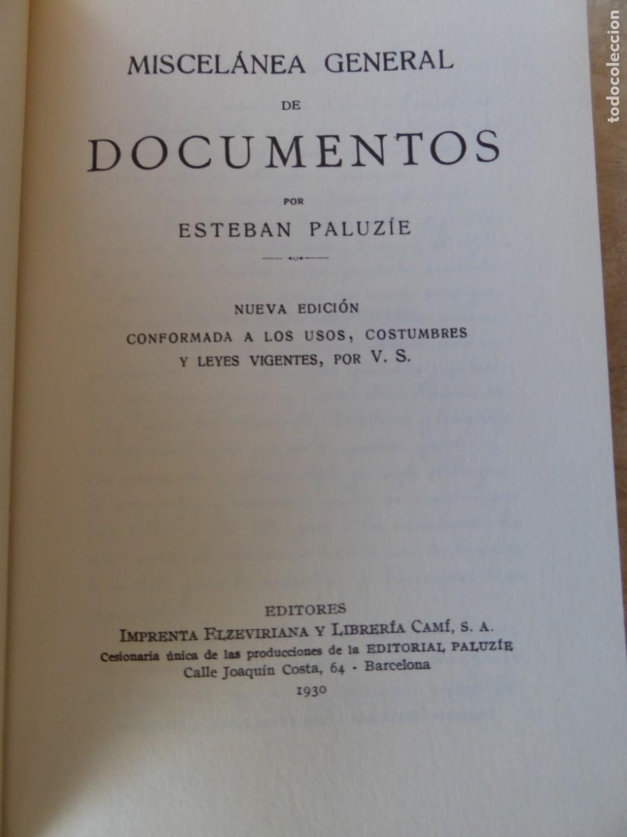 Libros: MISCEL&Aacute;NEA DE DOCUMENTOS. ESTEBAN PALUZIE, 1930 (FACS&Iacute;MIL) - Foto 2