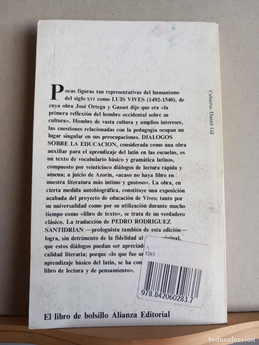 Libros: LUIS VIVES. Di&aacute;logos sobre la educaci&oacute;n. Alianza Editorial - Foto 2