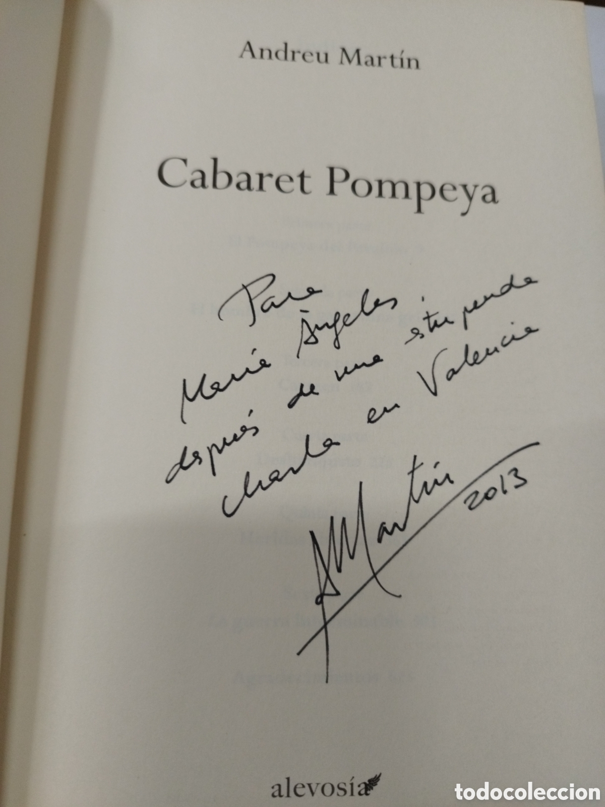 Libros: CABARET POMPEYA. Tapas duras. Dedicatoria autografa del autor - MARTIN,Andreu - Foto 5