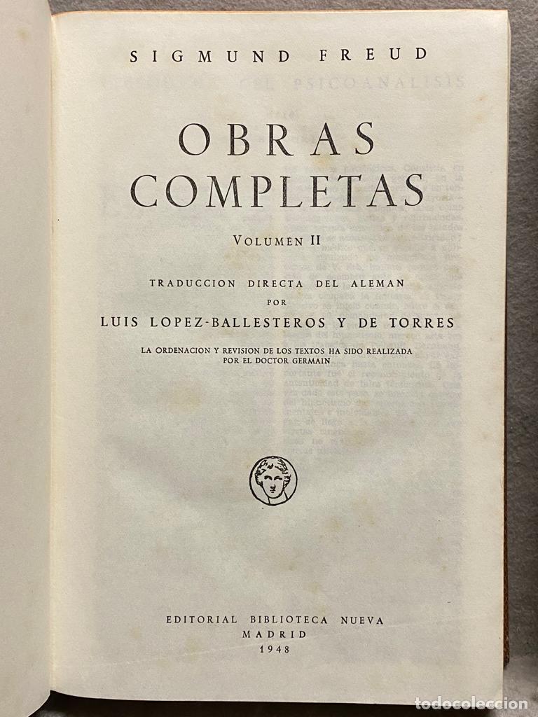 Libros: OBRAS COMPLETAS. Tomos I y II. - FREUD, SIGMUND. - Foto 4