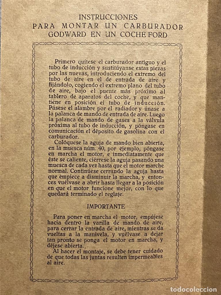 Libros: EL CARBURADOR GODWARD. Folleto. - Foto 4