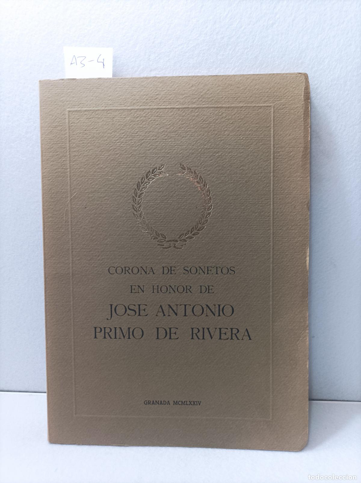 Libros: Corona de sonetos en honor de Jos&eacute; Antonio Primo de Rivera. - Foto 1