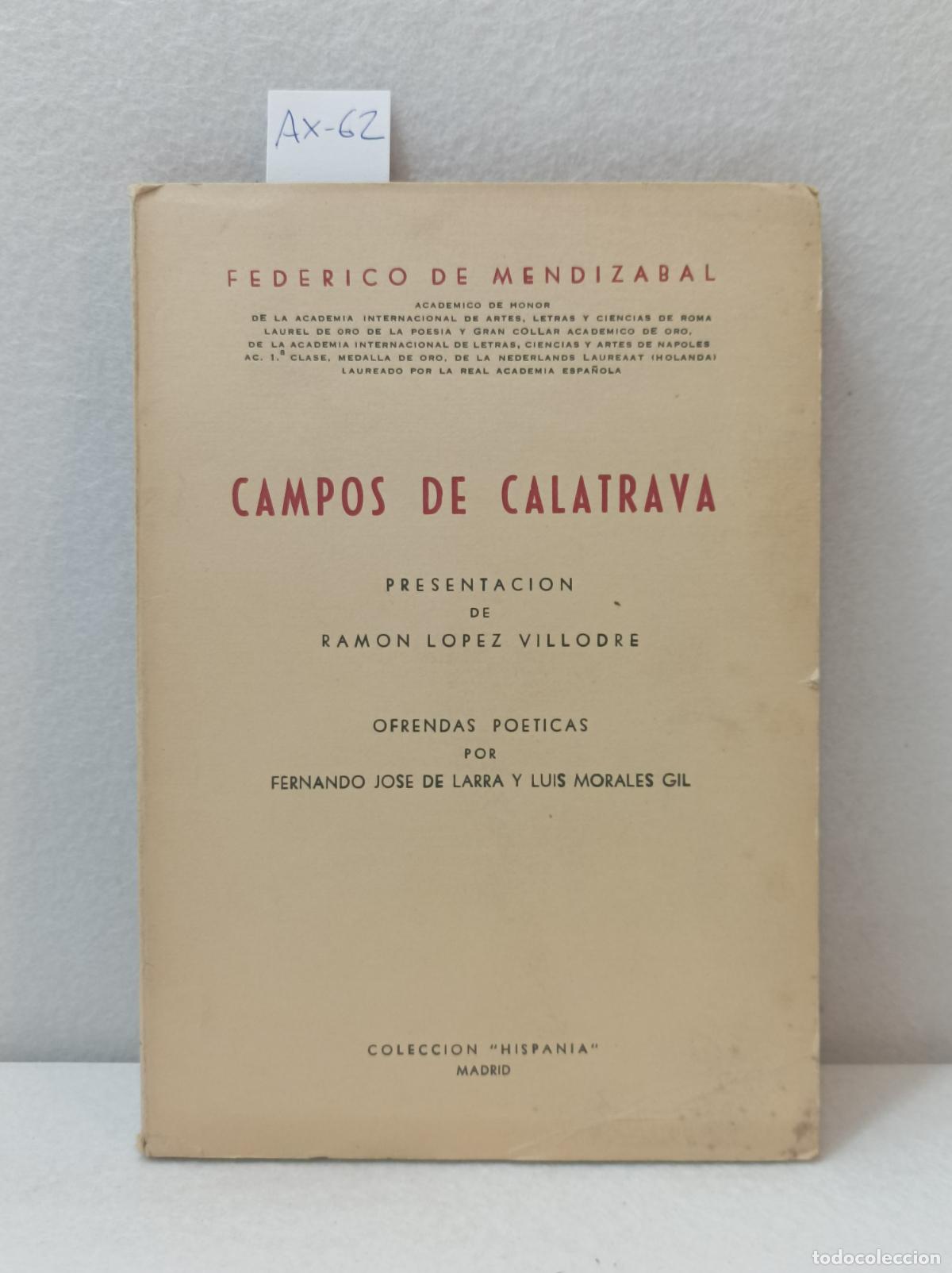 Libros: MENDIZ&Aacute;BAL, Federico de: - Campos de Calatrava. - Foto 1