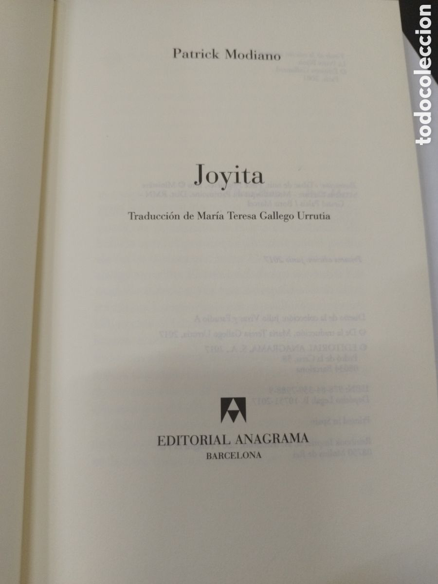 Libros: JOYITA. Panorama de narrativas - MODIANO,Patrick - Foto 3