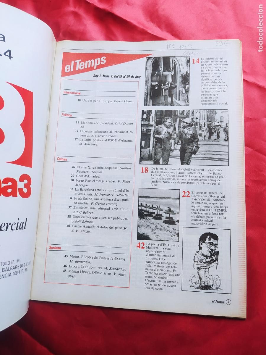 Libros: El Temps. N&ordm; 1. Catal&aacute;n. 1983. CO.1178 - Foto 3
