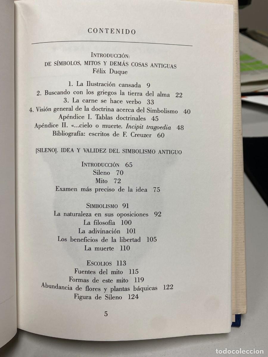 Libros: Sileno - Friedrich Creuzer - Ediciones del Serbal, 1991 - Foto 2
