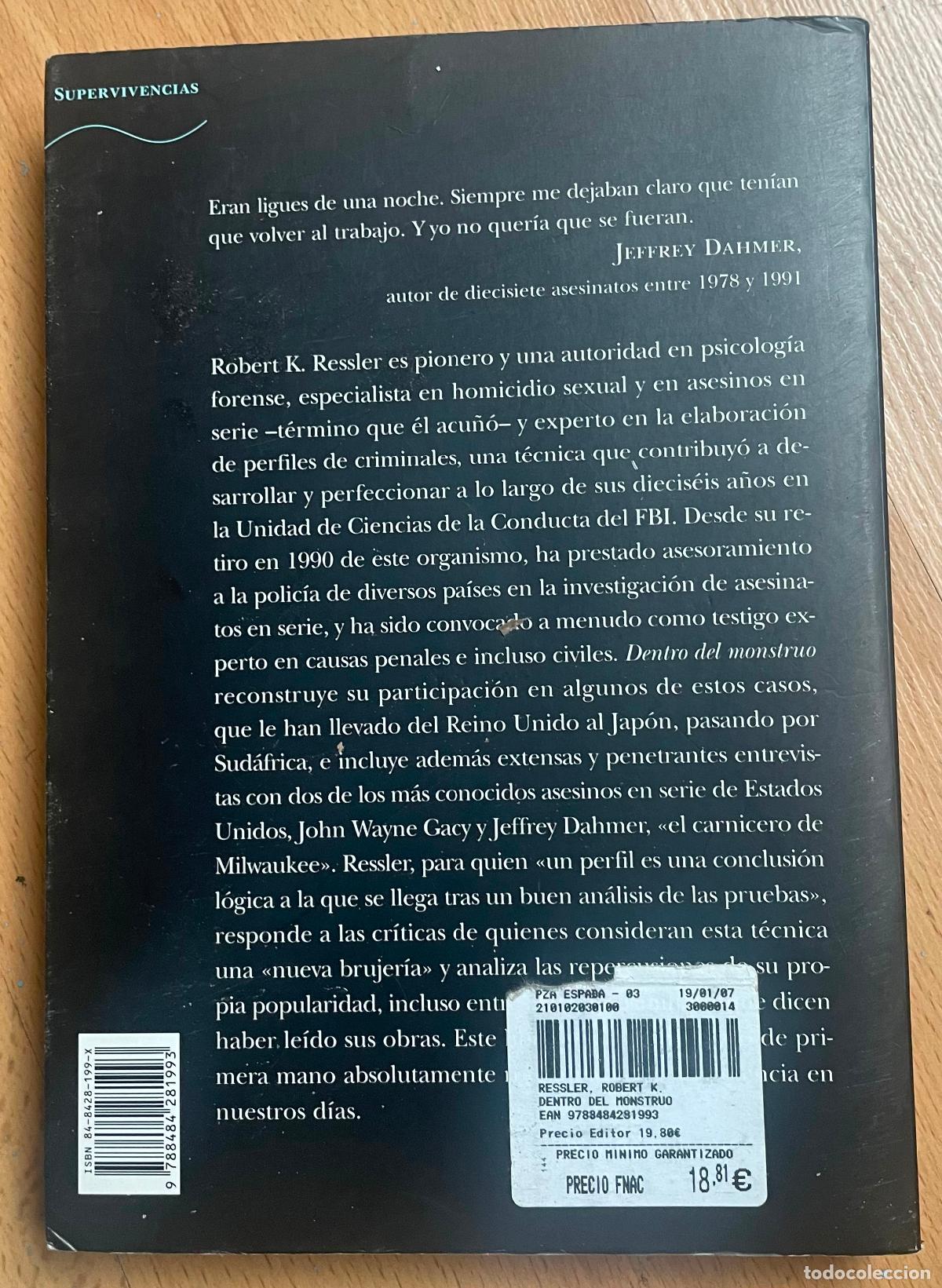 Libros: DENTRO DEL MONSTRUO Robert Ressler - Foto 2
