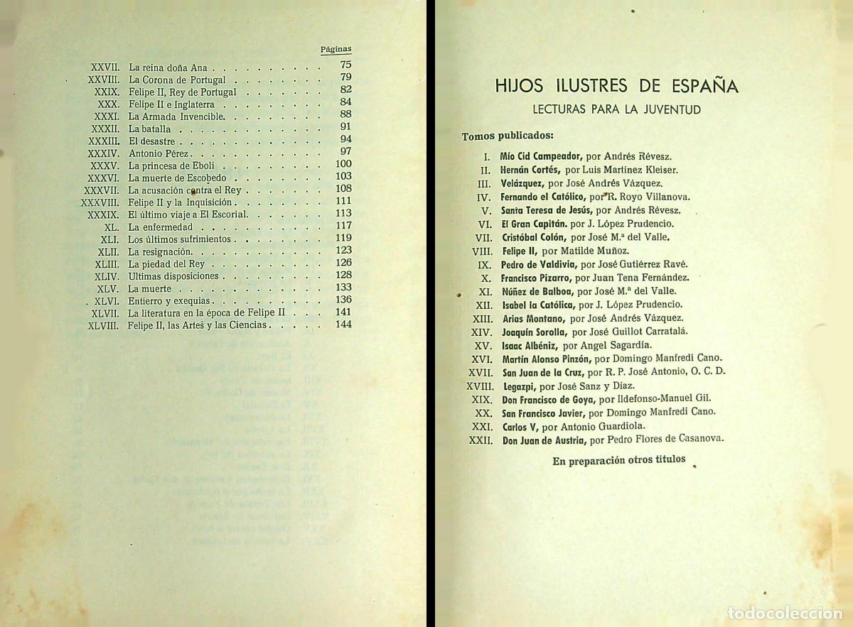 Libros: FELIPE II - MATILDE MU&Ntilde;OZ - 2&ordf; EDICI&Oacute;N - 1956 - C&Aacute;CERES - Foto 3