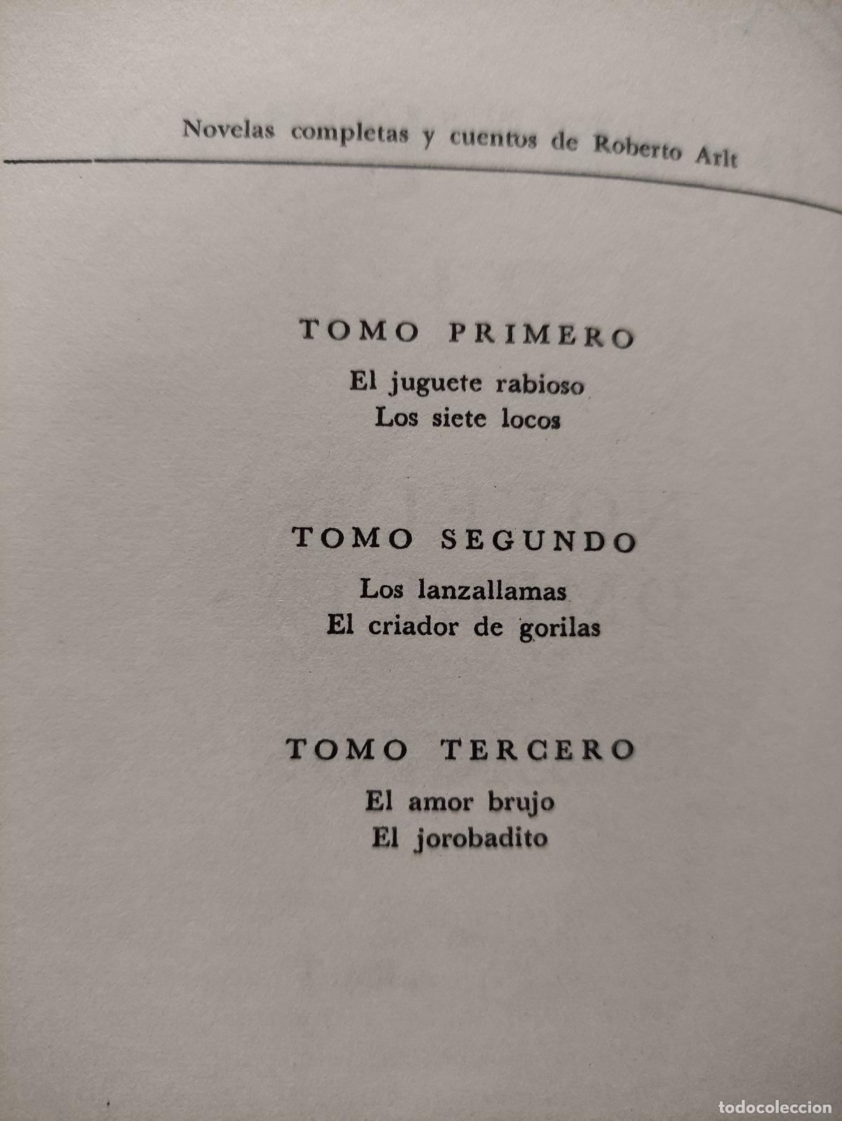 Libros: NOVELAS COMPLETAS Y CUENTOS DE ROBERTO ARLT - 3 TOMOS - ROBERTO ARLT - Foto 6