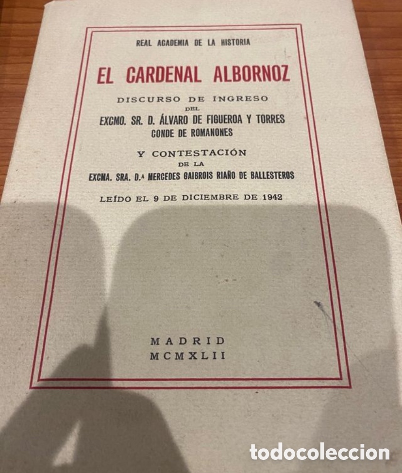Libros: El cardenal albornoz discurso de ingreso - Foto 1