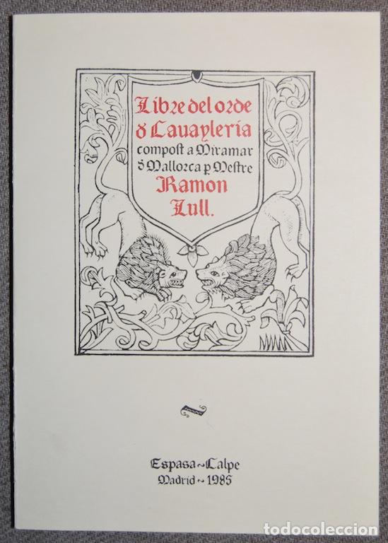 Libros: LLIBRE DE LORDRE DE CAVALLERIA - LLULL, Ram&oacute;n - Foto 2
