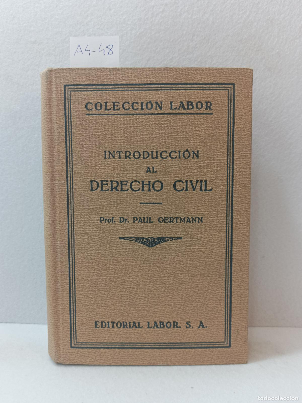 Libros: OERTMANN, Paul: - Introducci&oacute;n al derecho civil. - Foto 1