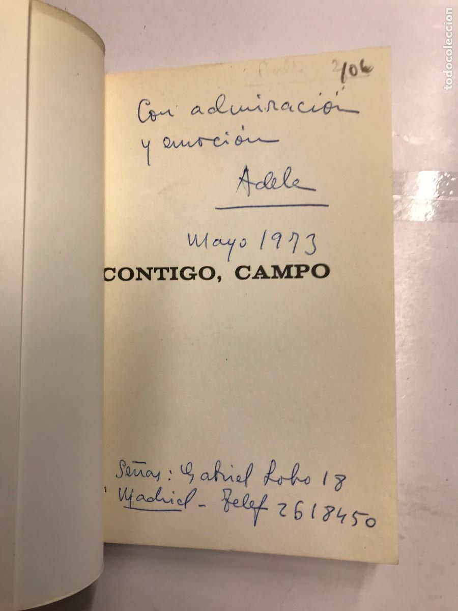 Libros: CONTIGO, CAMPO. (DEDICATORIA DE LA AUTORA). - ADELA RODAO. - Foto 2