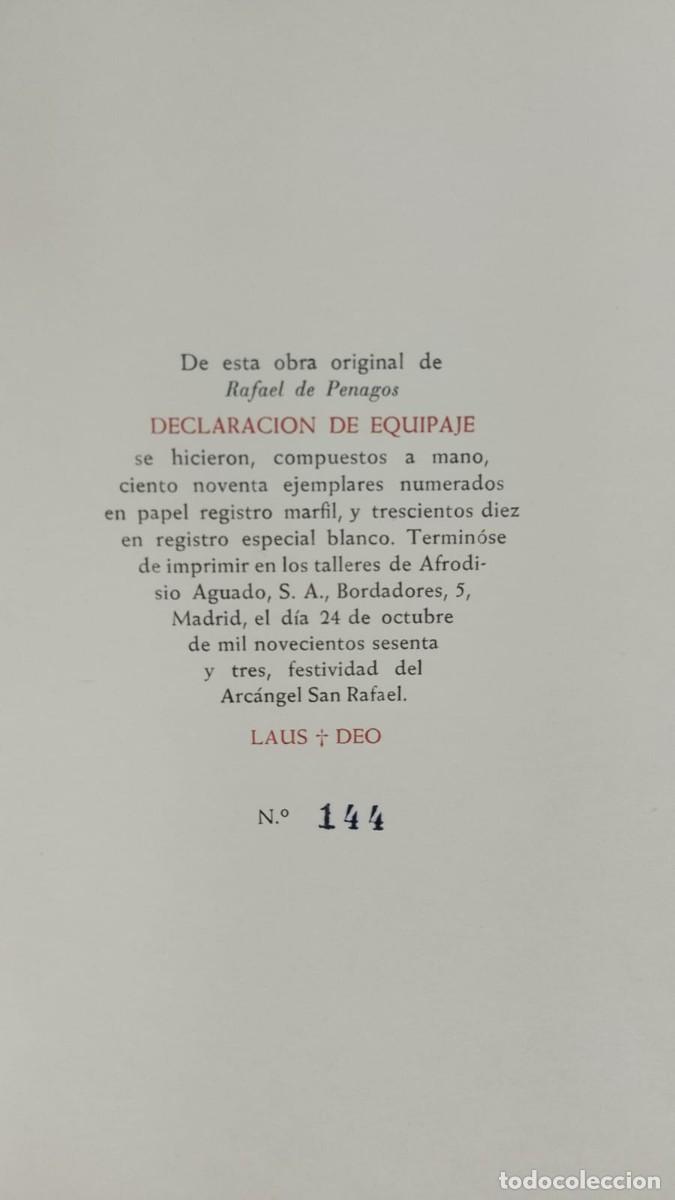 Libros: Declaraci&oacute;n de equipaje - Rafael de Penagos - Foto 4