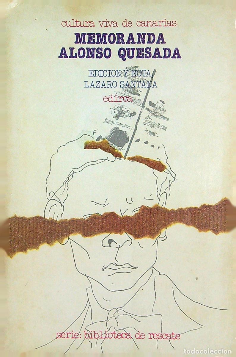 Libros: MEMORANDA ALONSO QUESADA - LAZARO SANTANA - 1982 - CANARIAS - Foto 1