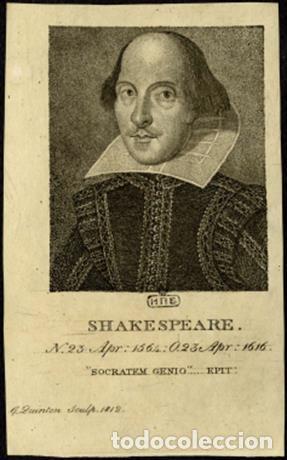 Libros: Shakespeare N. 23 Apr: 1564; O. 23 Apr: 1616. Socratem genius epit print - Quinton G.