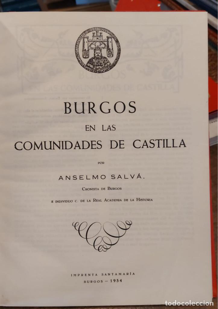 Libros: BURGOS EN LAS COMUNIDADES DE CASTILLA. - SALV&Aacute;, Anselmo. - Foto 2