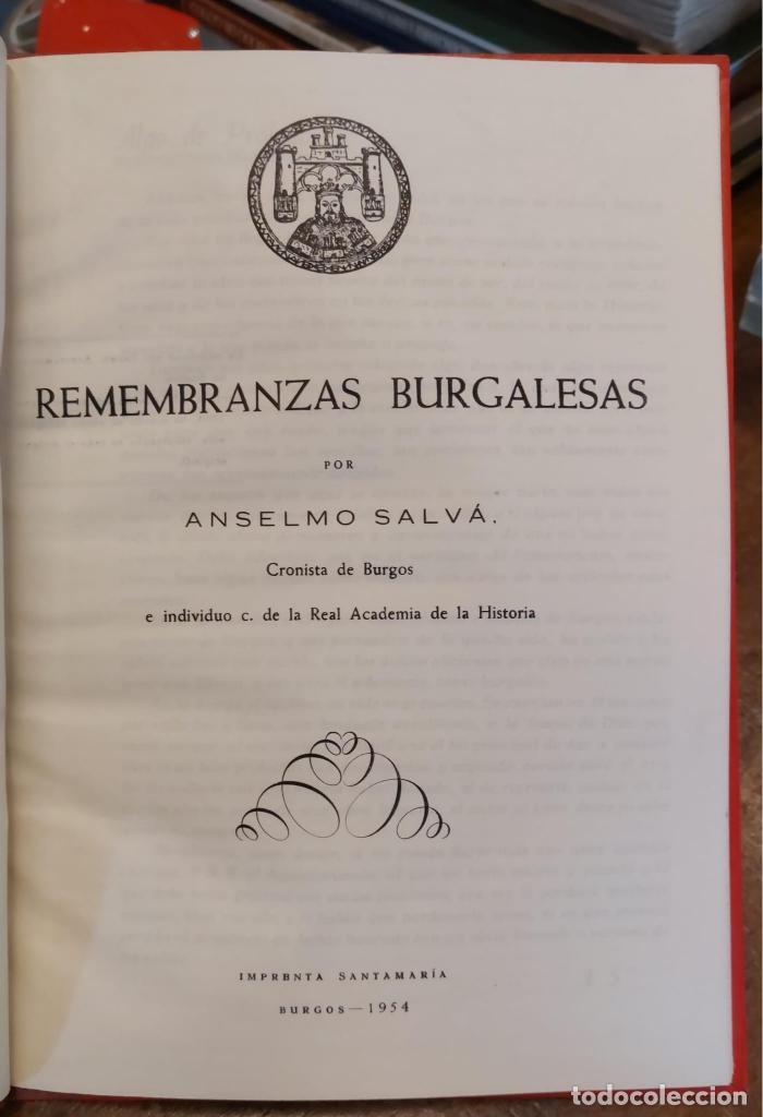 Libros: REMEMBRANZAS BURGALESAS. - SALV&Aacute;, Anselmo. - Foto 2