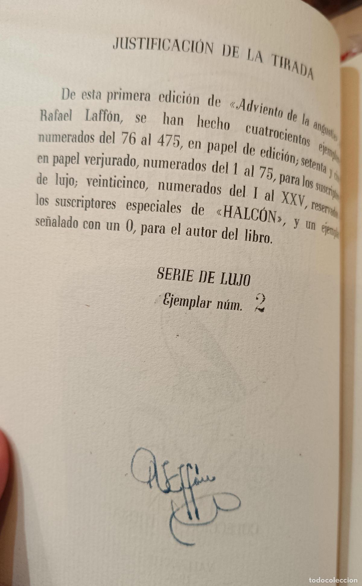 Libros: LAFF&Oacute;N, Rafael. - Adviento de la angustia. - Foto 1