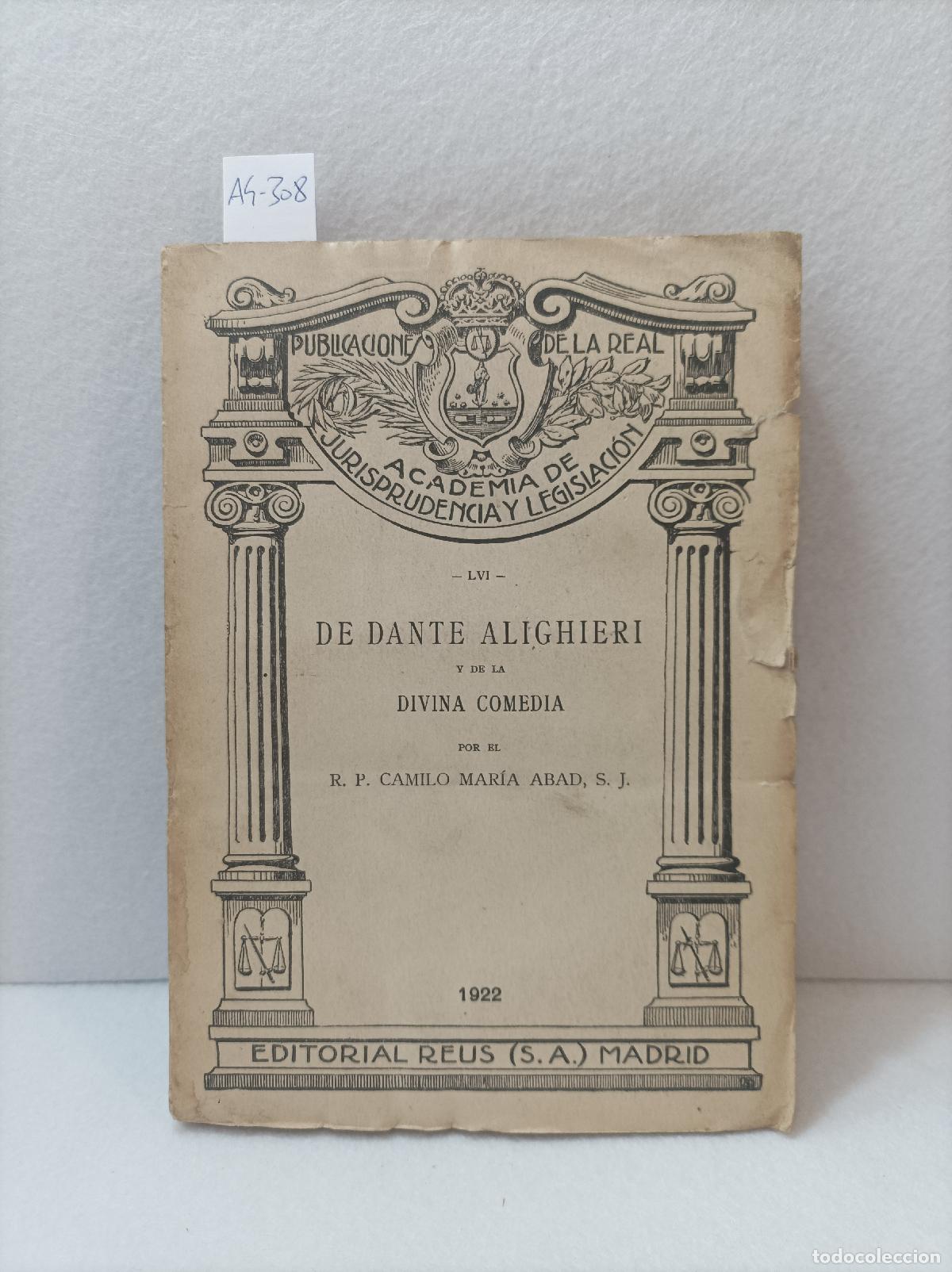 Libros: MAT&Iacute;A ABAD, Camilo: - De dante y de la divina comedia. - Foto 1