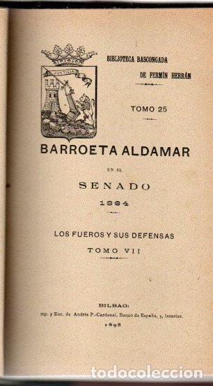 Libros: Los fueros y sus defensas. Tomo VII. Barroeta Aldamar en el senado 1864/Discurso de Don Joaquin Barr