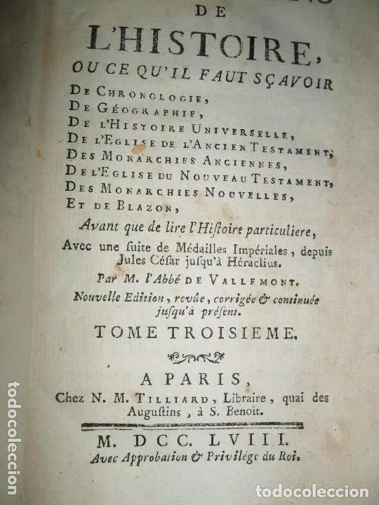 Libros: Les &eacute;l&eacute;mens de l'histoire ou ce qu'il faut s&ccedil;avoir, vol. III, tome troisieme, 1758