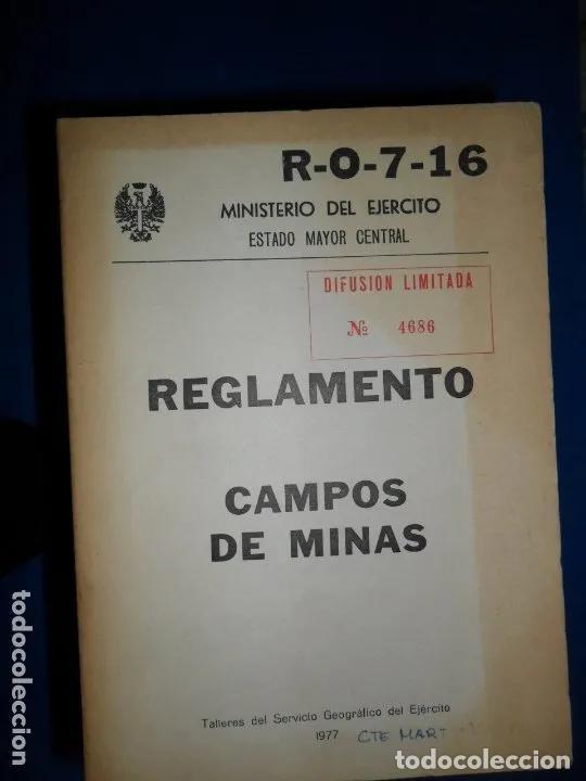 Libros: Reglamento, Campos de minas, 1977, ed. Ministerio del Ej&eacute;rcito - Foto 1