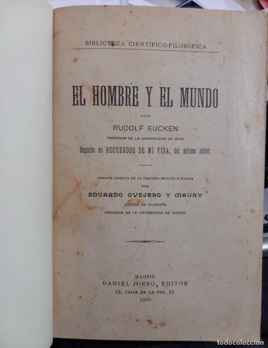 Libros: El hombre y el mundo - EUCKEN, Rudolf - Foto 4
