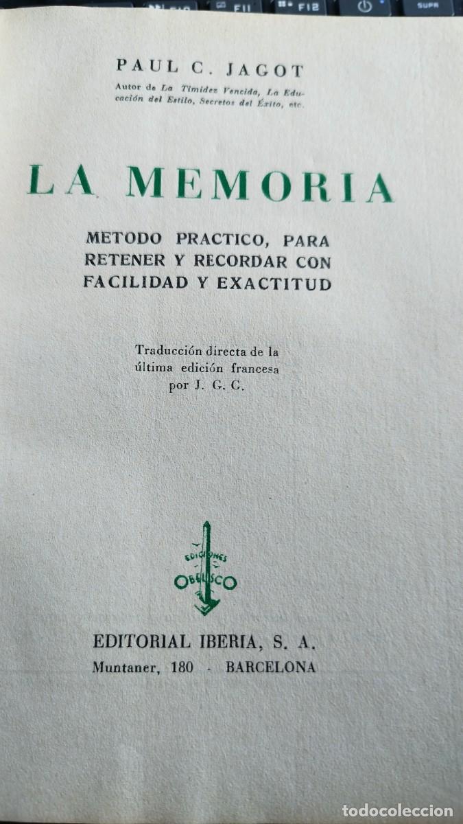 Libros: La Memoria - Paul C. Jagot - Foto 2
