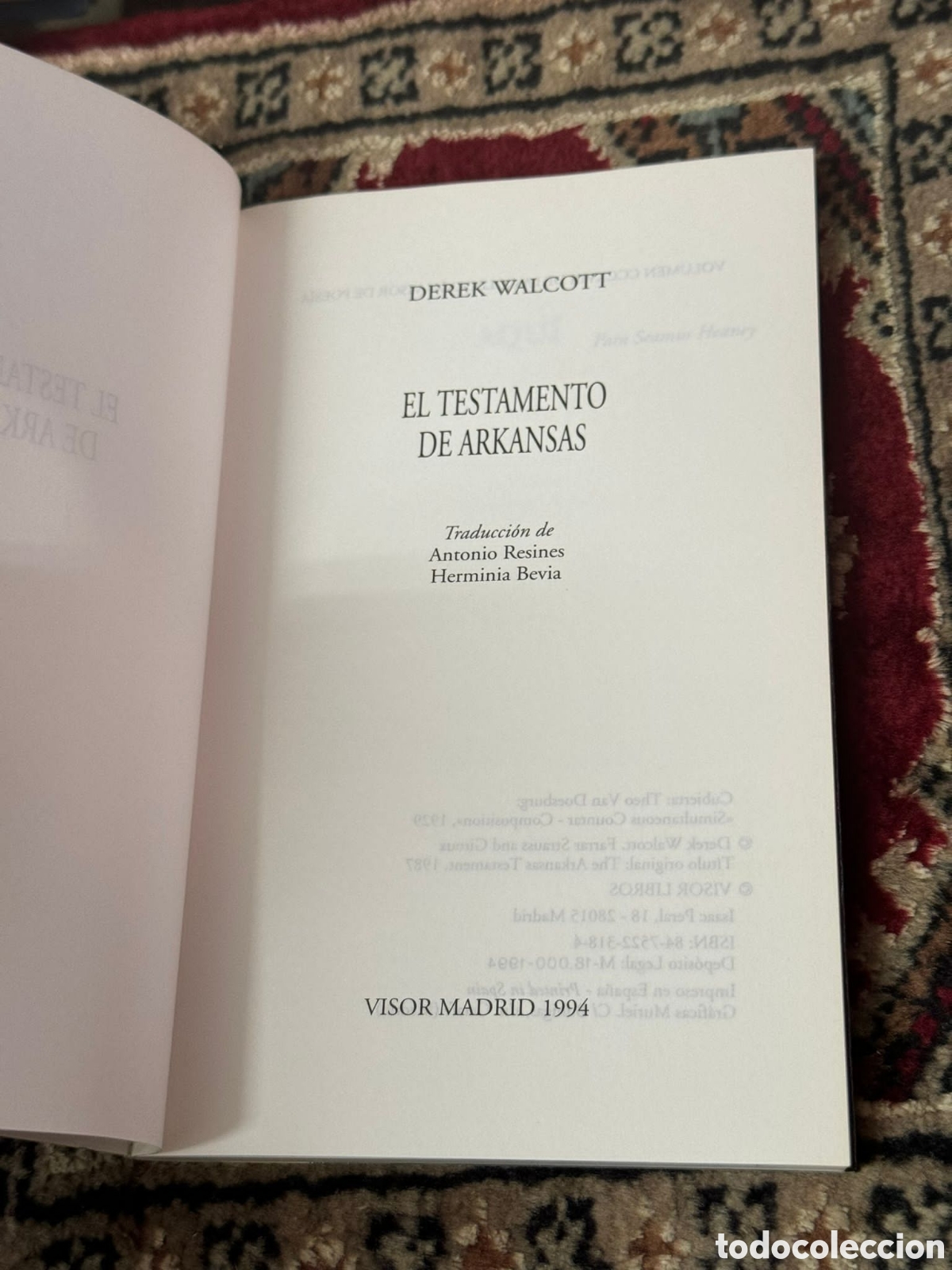 Libros: El Testamento de Arkansas Derek Walcott - Foto 2
