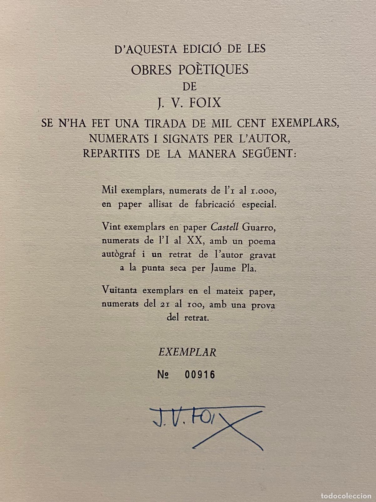 Libros: OBRES PO&Egrave;TIQUES. - FOIX, J. V. - Foto 2