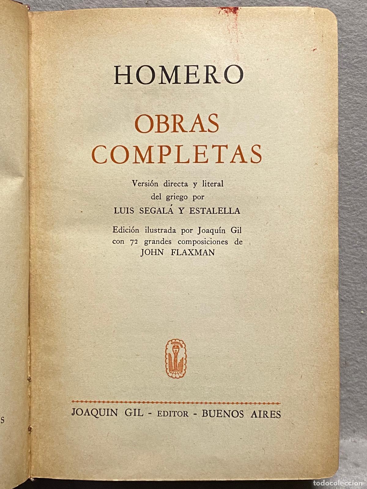 Libros: OBRAS COMPLETAS. - HOMERO. - Foto 3