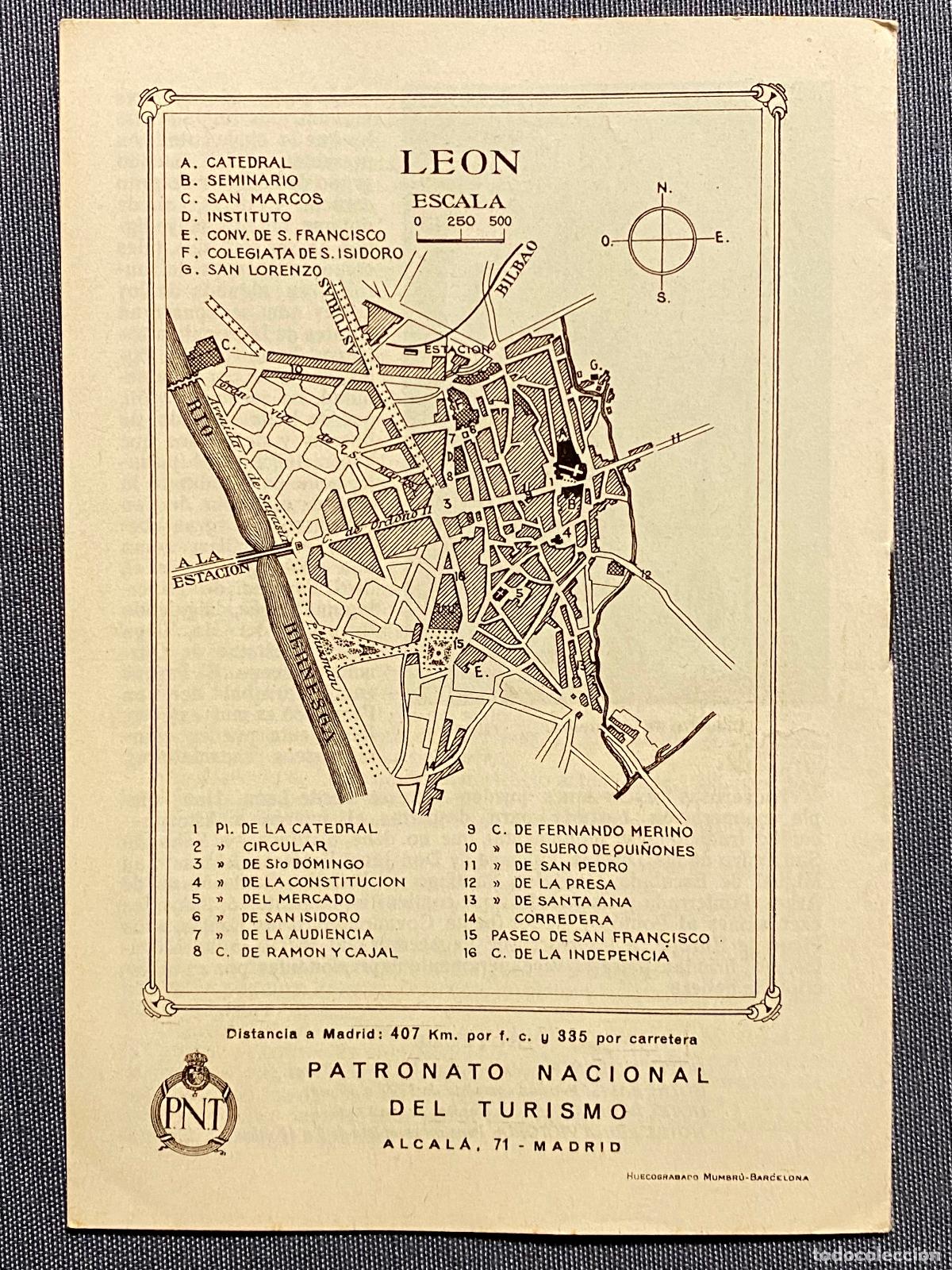 Libros: LE&Oacute;N. Folleto publicitario. Plano de la ciudad. - Foto 2