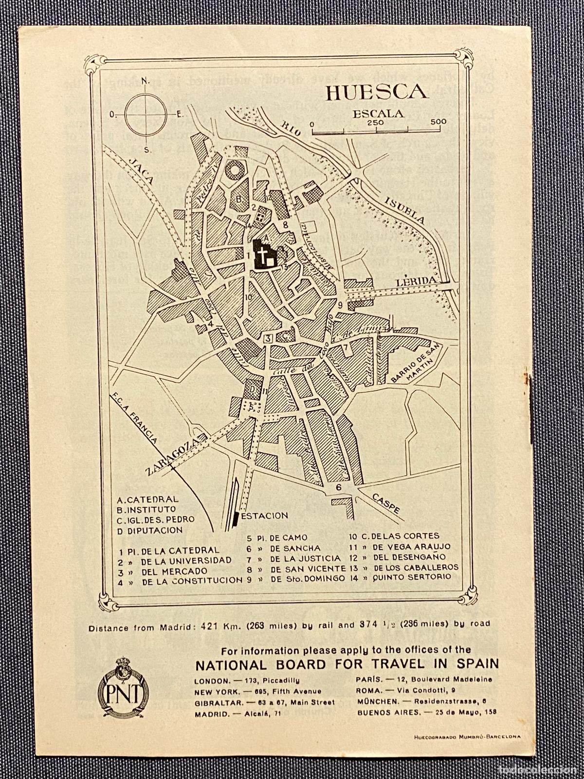 Libros: HUESCA. Folleto publicitario. Plano de la ciudad. - Foto 2