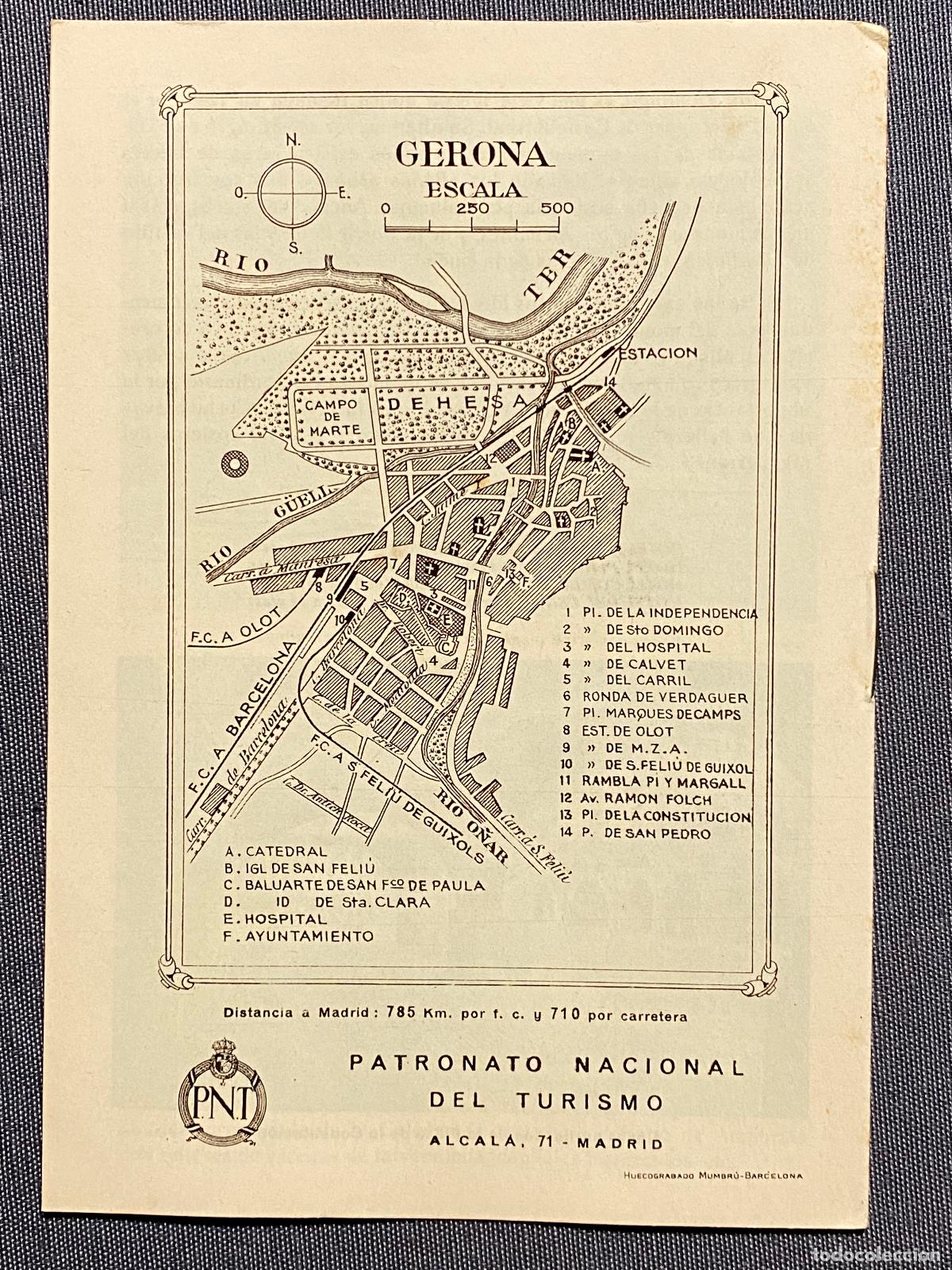 Libros: GERONA. Folleto publicitario. Plano de la ciudad. - Foto 2
