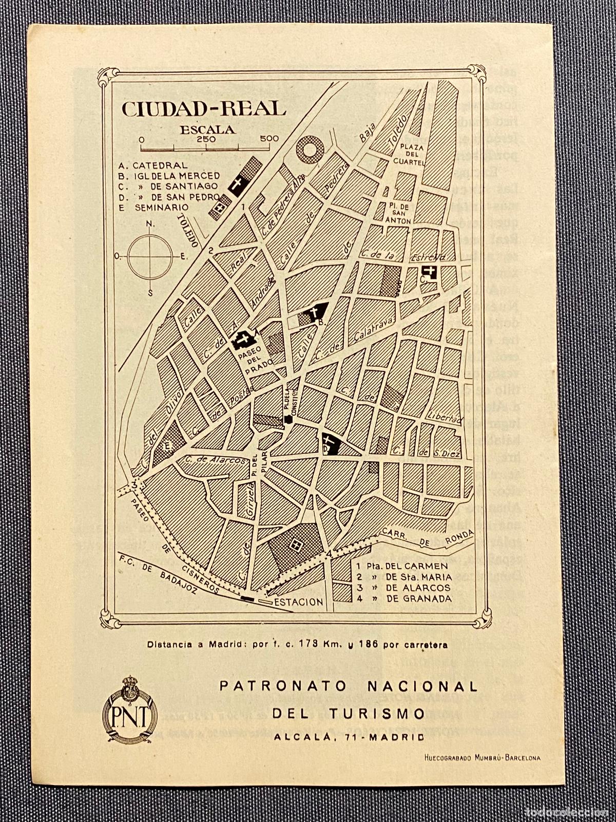 Libros: CIUDAD REAL. Folleto publicitario. Plano de la ciudad. - Foto 2